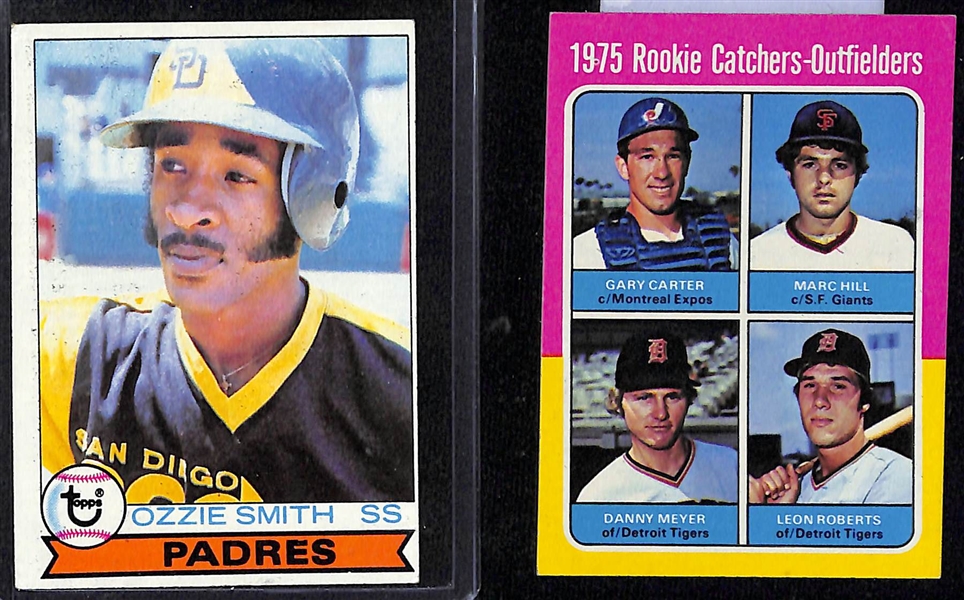 Lot of (80) 1974-1980 Topps Baseball Cards w. 1980 Rickey Henderson Rookie Cards x2 & 1979 Ozzie Smith RC